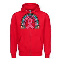 Red ribbon rainbow Zipper Hoodie - JahusDesignShop