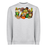 Heather Grey thanksgiving coffee cups Heavyweight Sweatshirt - Zillion Design Studio