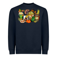 Navy thanksgiving coffee cups Heavyweight Sweatshirt - Zillion Design Studio