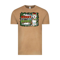 Vintage Camel merry and bright husky farm  background Vintage Tee - RanaPortraitStore