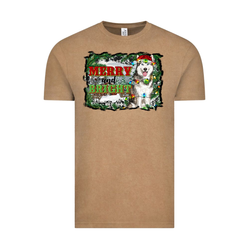 Merry And Bright Husky Farm  Background Vintage Tee by RanaPortraitStore | Teevron