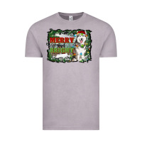 Vintage Zinc merry and bright husky farm  background Vintage Tee - RanaPortraitStore