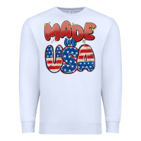 White made in usa Premium Sweatshirt - MaliasSmallBusiness