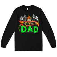 Black racing dad with racing  equipment Long Sleeve Tee - AdoDesignShop