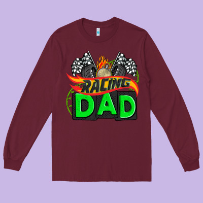 Racing Dad With Racing  Equipment Long Sleeve Tee Designed By Adodesignshop