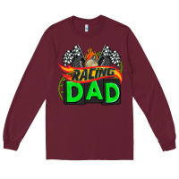 Burgundy racing dad with racing  equipment Long Sleeve Tee - AdoDesignShop