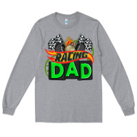 Heather Grey racing dad with racing  equipment Long Sleeve Tee - AdoDesignShop
