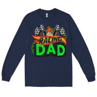 Navy racing dad with racing  equipment Long Sleeve Tee - AdoDesignShop