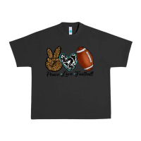 Pigment Black peace love football Urban Heavy Tee - RanaPortraitStore