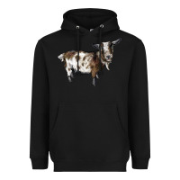 Black Nigerian Dwarf Goat Heavyweight Hoodie - LillyAllenDesigns