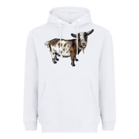 White Nigerian Dwarf Goat Heavyweight Hoodie - LillyAllenDesigns