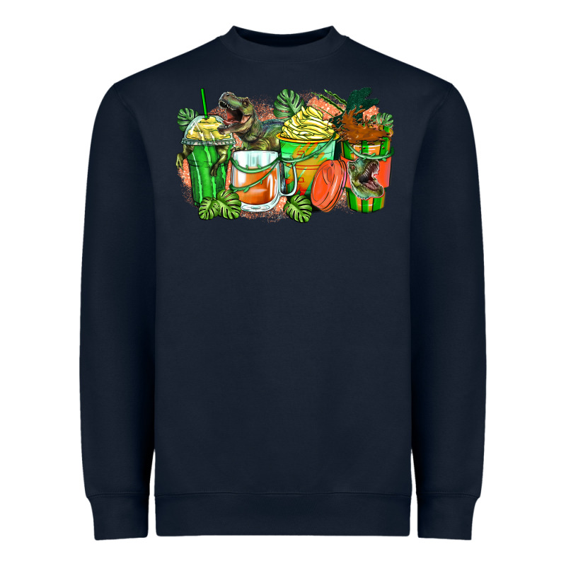 T Rex Coffee Cups Heavyweight Sweatshirt by Zillion Design Studio | Teevron