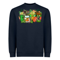 Navy t rex coffee cups Heavyweight Sweatshirt - Zillion Design Studio