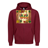 Burgundy juneteenth 1865 Zipper Hoodie - Artiststas