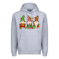 Heather Grey christmas gnomes Premium Hoodie - MaliasSmallBusiness