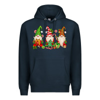 Navy christmas gnomes Premium Hoodie - MaliasSmallBusiness