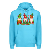 Ocean Blue christmas gnomes Premium Hoodie - MaliasSmallBusiness