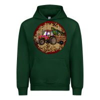 Forest Green Christmas Tractor Urban Hoodie - RanaPortraitStore