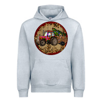 Heather Grey Christmas Tractor Urban Hoodie - RanaPortraitStore