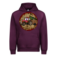 Mauve Wine Christmas Tractor Urban Hoodie - RanaPortraitStore