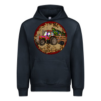 Navy Christmas Tractor Urban Hoodie - RanaPortraitStore