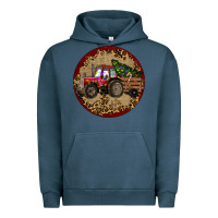Pigment Midnight Navy Christmas Tractor Urban Hoodie - RanaPortraitStore