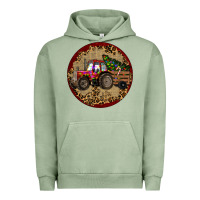 Pigment Oil Green Christmas Tractor Urban Hoodie - RanaPortraitStore