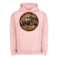 Pigment Salmon Christmas Tractor Urban Hoodie - RanaPortraitStore