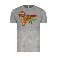 Cloud Rock merry and bright dachshund Vintage Tee - RanaPortraitStore