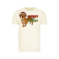Merry And Bright Dachshund Vintage Tee | Teevron