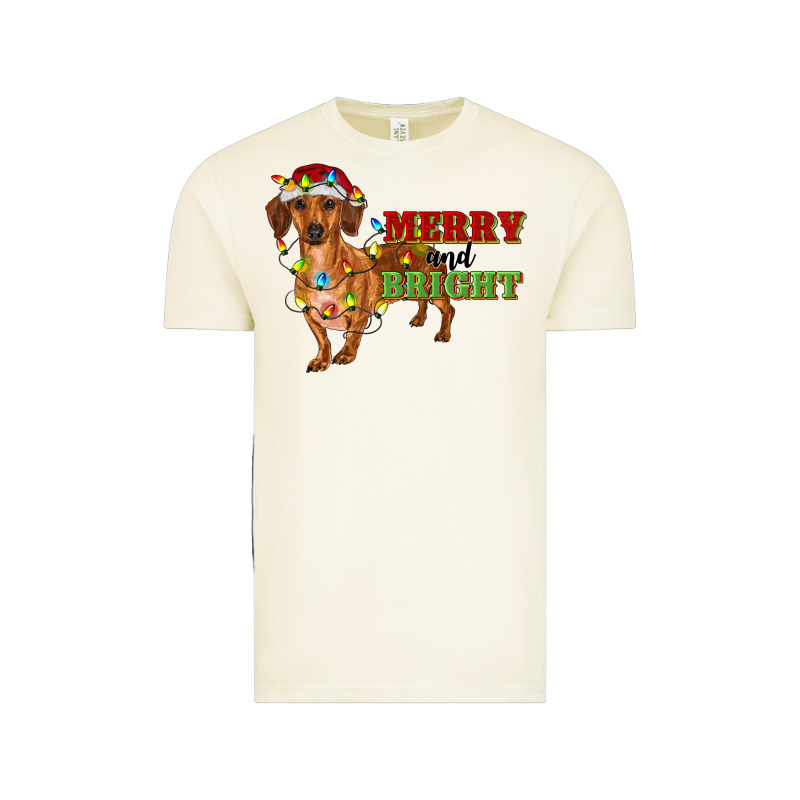 Merry And Bright Dachshund Vintage Tee by RanaPortraitStore | Teevron