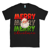 Black Merry Christmas Santa Classic Tee - FaDigitalArtStudio