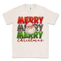 Natural Merry Christmas Santa Classic Tee - FaDigitalArtStudio