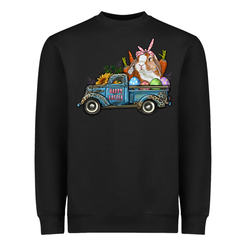 Happy Easter Truck With Bunny Eggs And Carrot Heavyweight Sweatshirt by RanaPortraitStore | Teevron