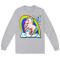 Moon Dust cute unicorn with rainbow Long Sleeve Tee - FaDigitalArtStudio