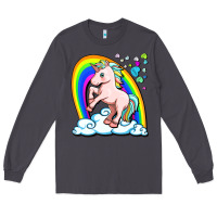 Smoke cute unicorn with rainbow Long Sleeve Tee - FaDigitalArtStudio
