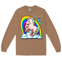 Toasted Coconut cute unicorn with rainbow Long Sleeve Tee - FaDigitalArtStudio