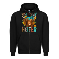 Black not today heifer long haired cow Zipper Hoodie - Jasminsmagicworld