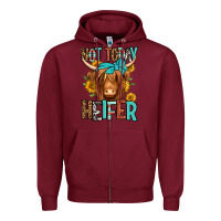 Burgundy not today heifer long haired cow Zipper Hoodie - Jasminsmagicworld