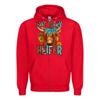 Red not today heifer long haired cow Zipper Hoodie - Jasminsmagicworld