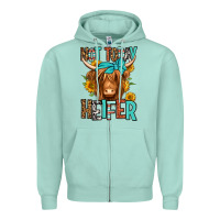 Seafoam not today heifer long haired cow Zipper Hoodie - Jasminsmagicworld