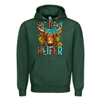 Sports Green not today heifer long haired cow Zipper Hoodie - Jasminsmagicworld