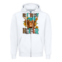 White not today heifer long haired cow Zipper Hoodie - Jasminsmagicworld