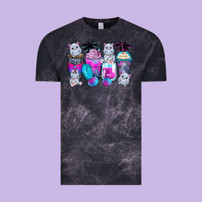Hippopotamus Coffee Cups Vintage Tee Designed By Zillion Design Studio