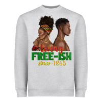 Heather Grey living free ish since 1865 with afro black woman a Heavyweight Sweatshirt - texasbilliewilder