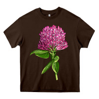 Chocolate Brown Red Clover Illustrations Heavy Core Tee - LillyAllenDesigns