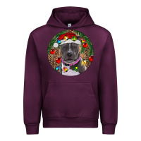 Mauve Wine Christmas Pitbull Urban Hoodie - RanaPortraitStore