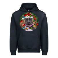Navy Christmas Pitbull Urban Hoodie - RanaPortraitStore