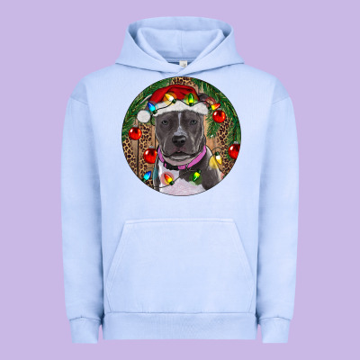 Christmas Pitbull Urban Hoodie Designed By Ranaportraitstore