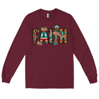 Burgundy faith Long Sleeve Tee - RacoonDesign